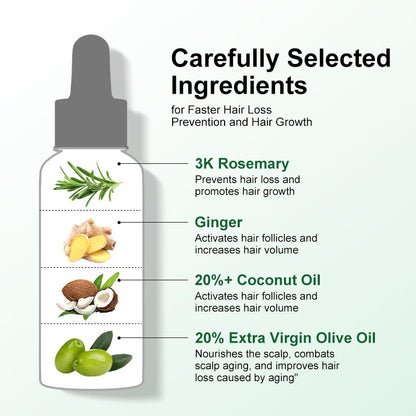 PURC - Huile essentielle capillaire au romarin et gingembre