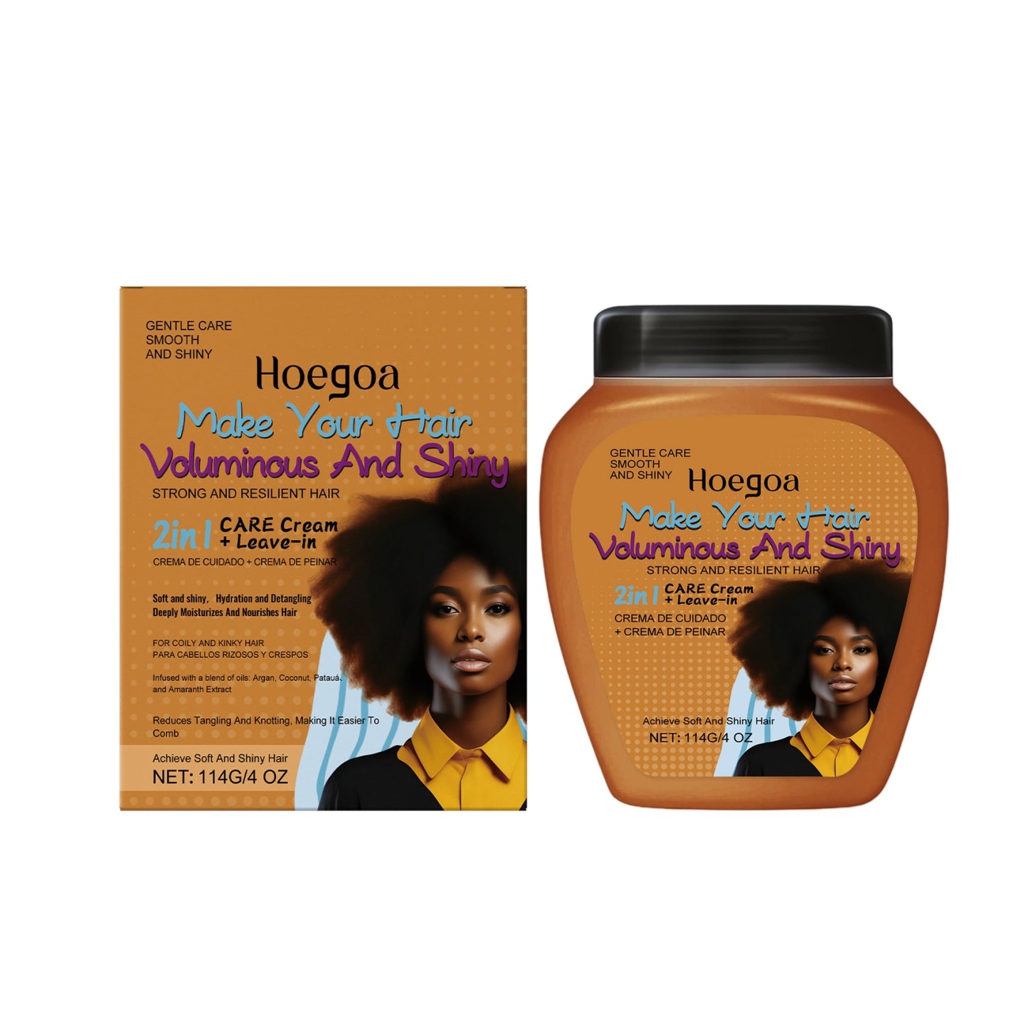 Crème capillaire sans rinçage à l'huile d'argan marocaine