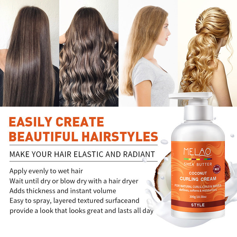 Crème coiffante cheveux bouclés - Hydratation et définition