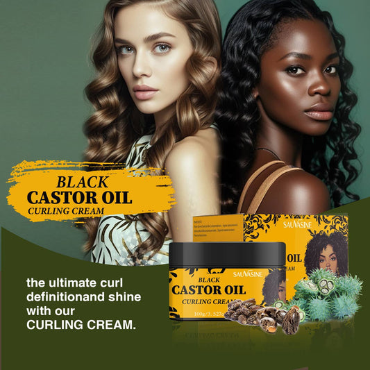 Crème pour cheveux bouclés à l'huile de ricin noire
